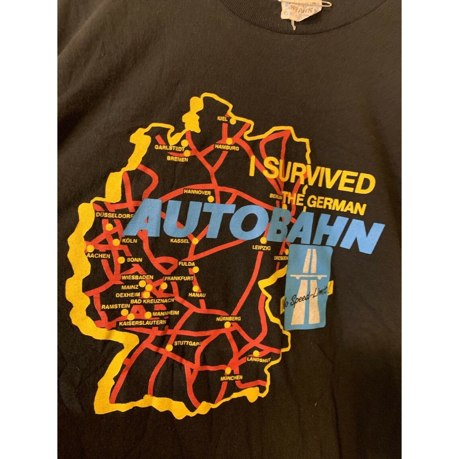 Vtg 80s T Shirt Screen Stars I Survived The German Autobahn