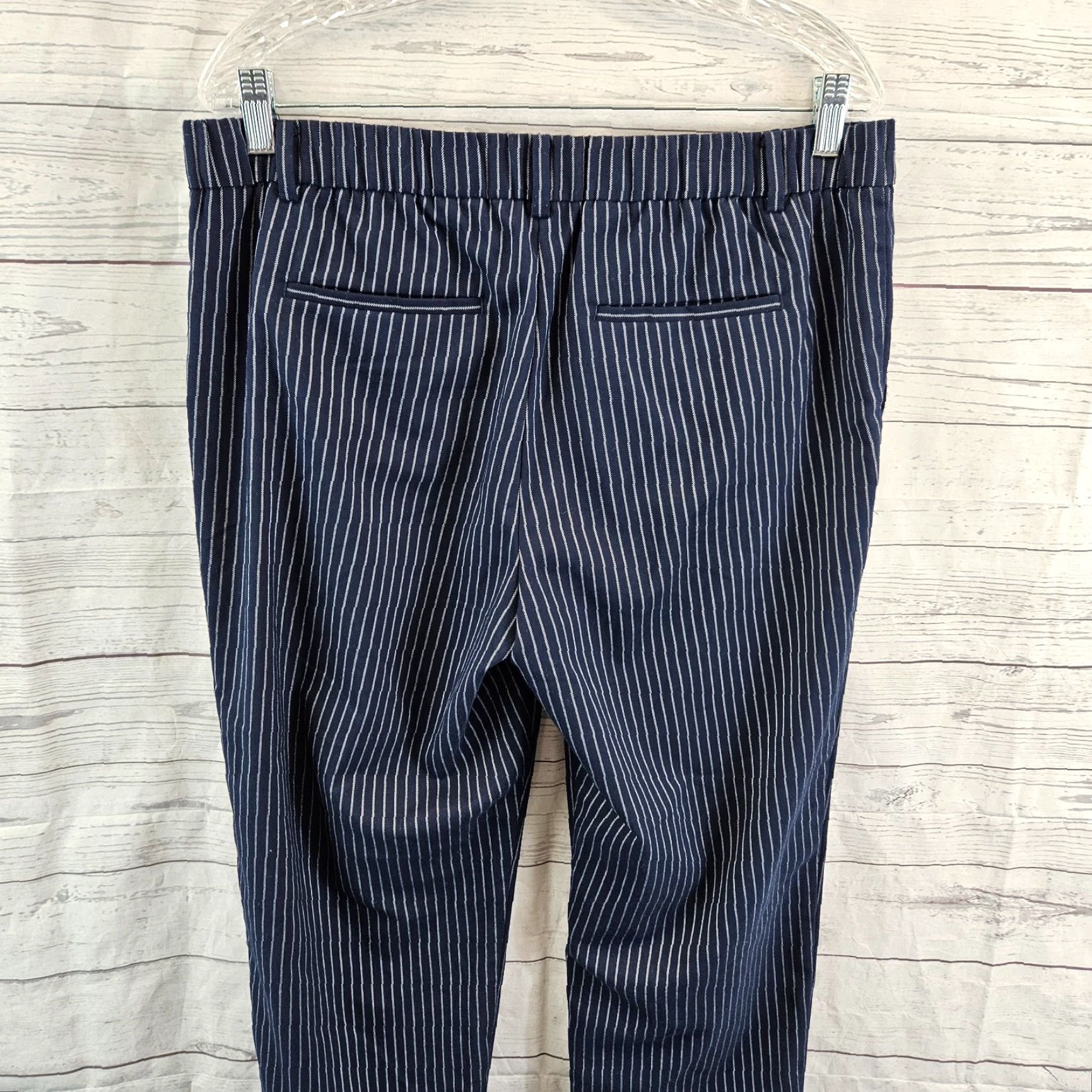 Loft LOFT Ann Taylor Womens Original Straight Cropped Pants Sz 10 Blue White Stripe Size 32" / US 10 / IT 46 - 4 Thumbnail