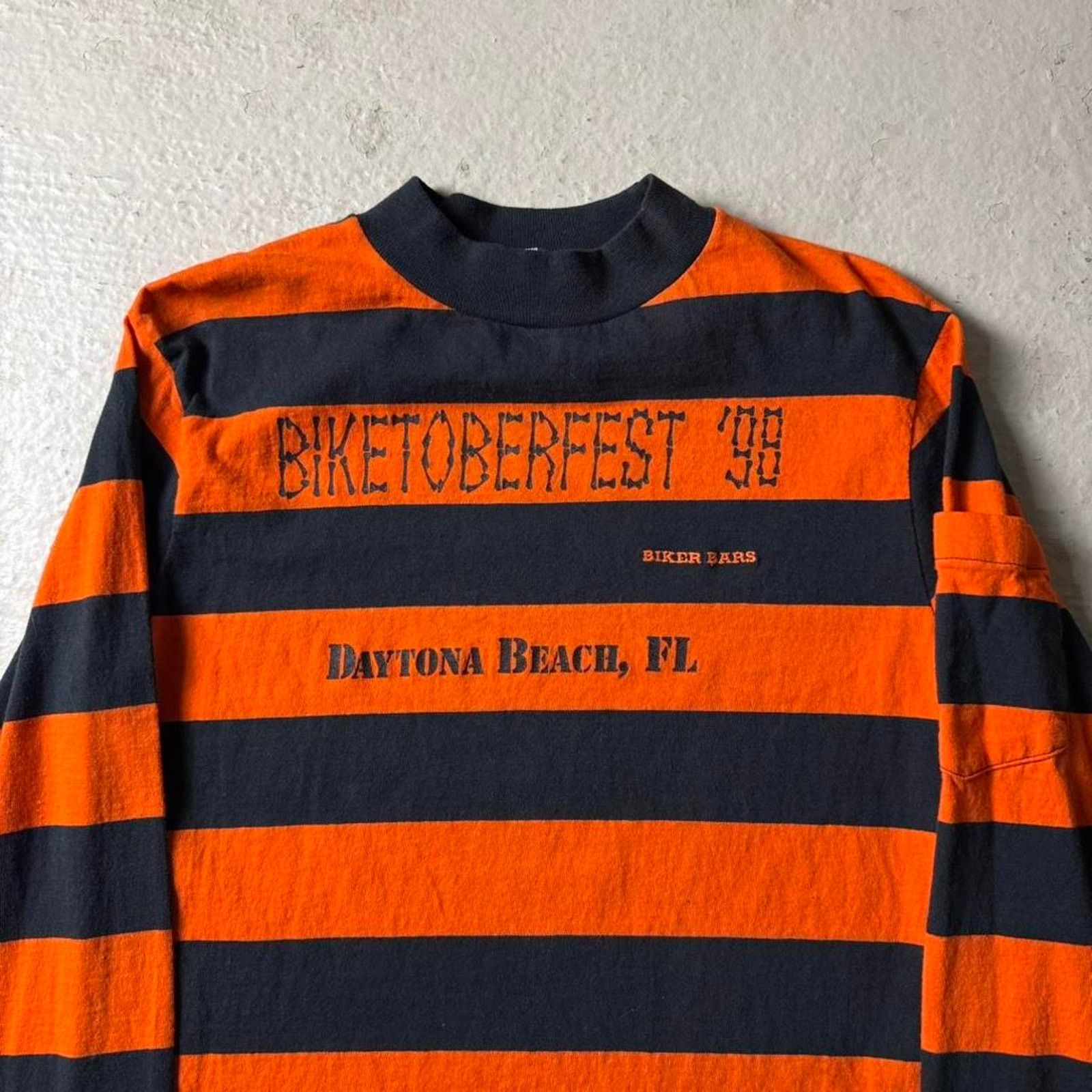 Harley Davidson Vintage 90s Biketoberfest Striped Men's M Longsleeve Size US M / EU 48-50 / 2 - 2 Thumbnail