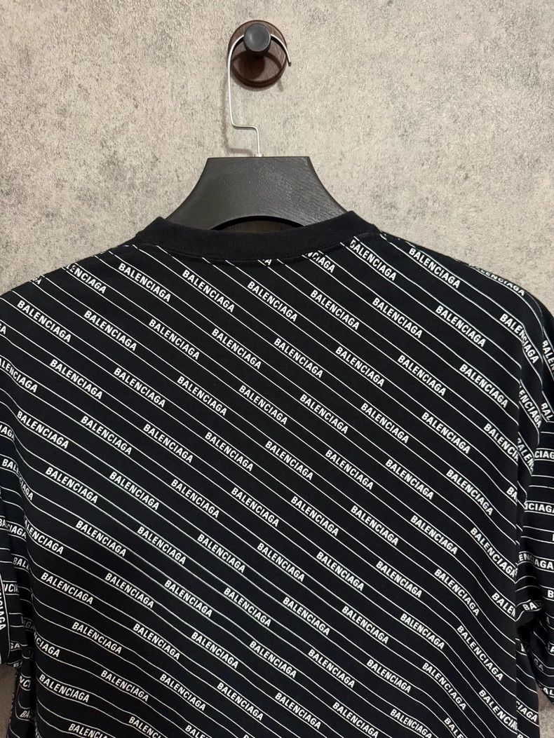 Balenciaga Balenciaga Black and white twill short sleeve T-shirt with Size US L / EU 52-54 / 3 - 6 Thumbnail