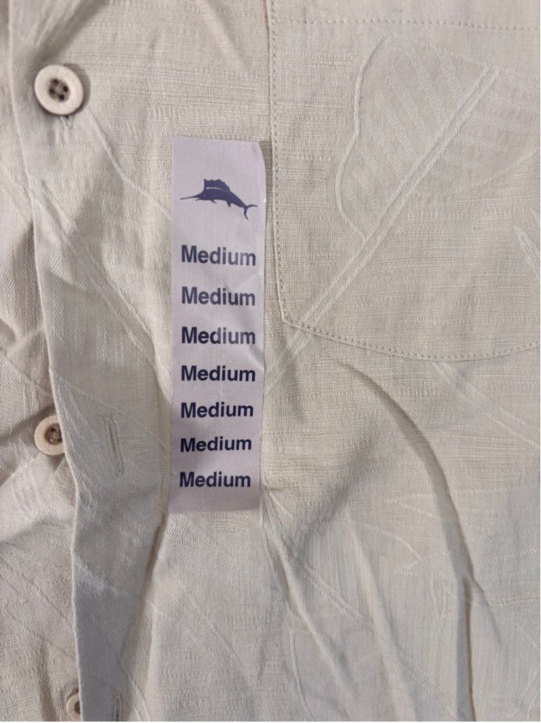 Tommy Bahama Men's Tommy Bahama Beige Button-Down Shirt Size M Size US L / EU 52-54 / 3 - 6 Thumbnail