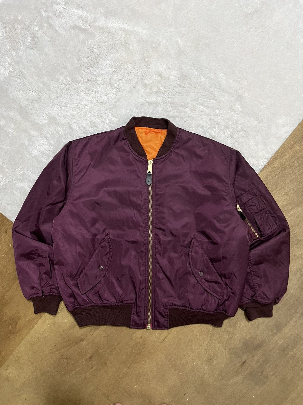 Other Phantom Military MA-1 Reversible Bomber Maroon Orange Size US XL / EU 56 / 4 - 1 Thumbnail