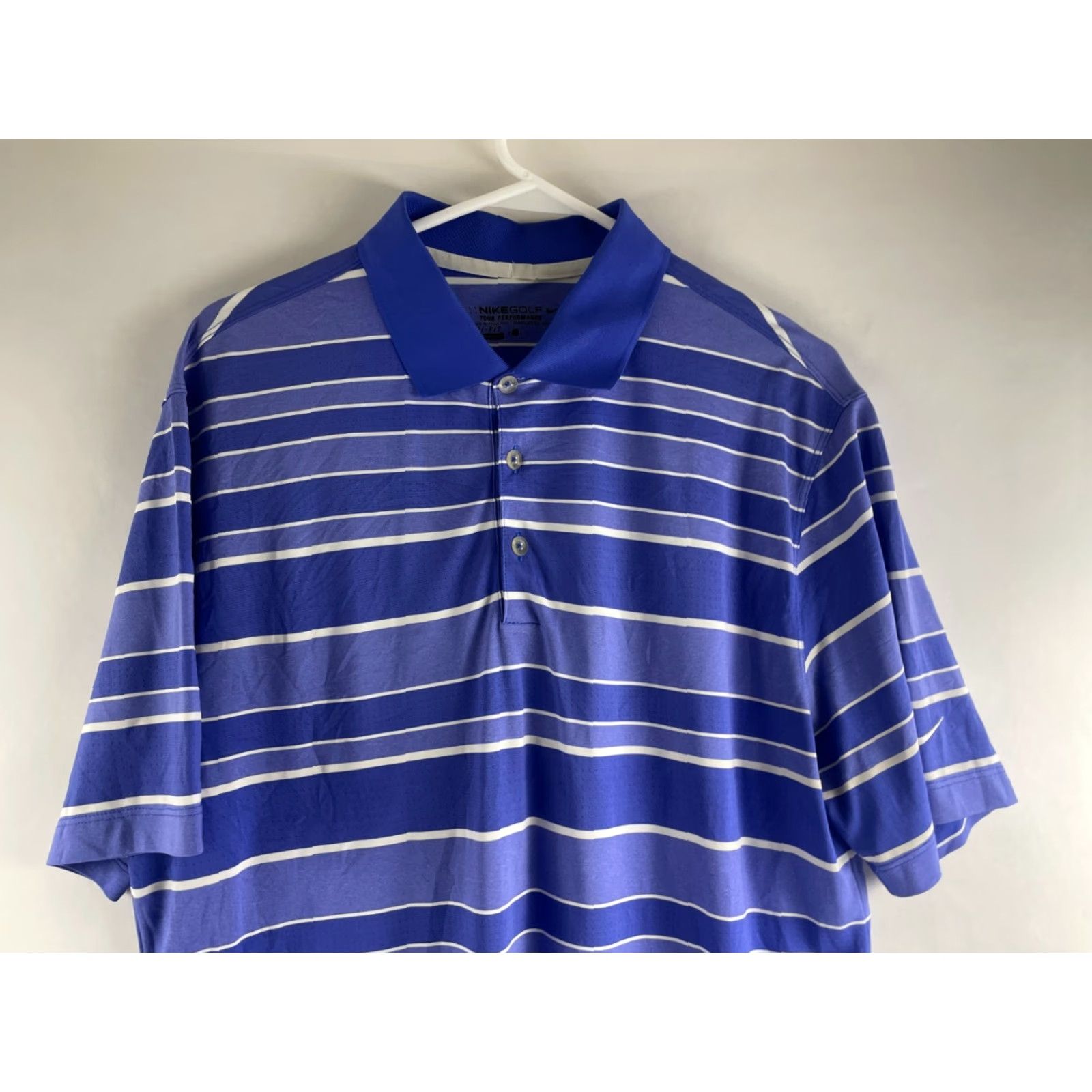 Nike Nike Polo Shirt Golf Dri-Fit Tour Performance Men L Blue Striped Shirt Size US L / EU 52-54 / 3 - 3 Thumbnail
