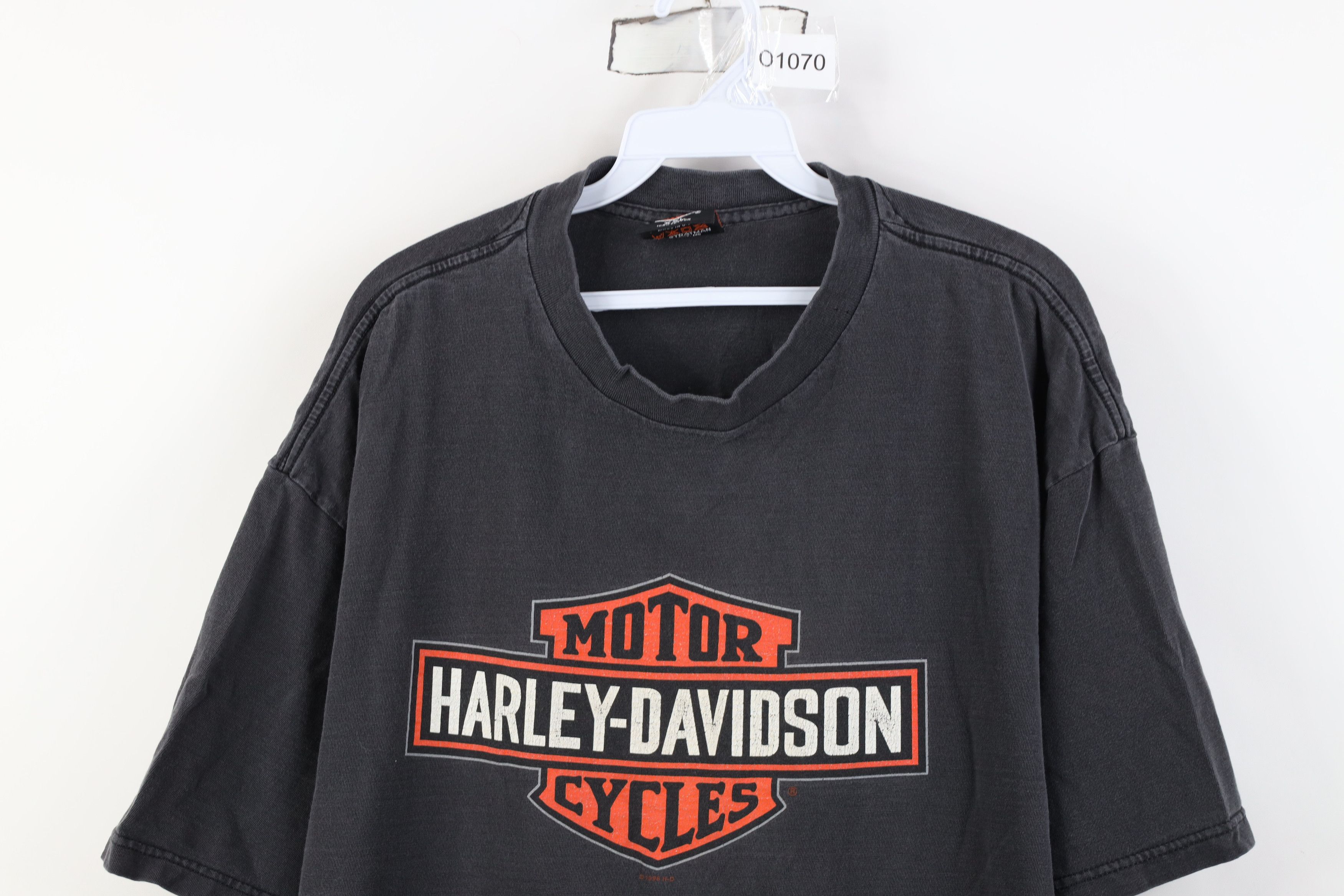 Harley Davidson Vintage 90s Harley Davidson Spell Big Logo T-Shirt Black USA Size US XXL / EU 58 / 5 - 2 Thumbnail