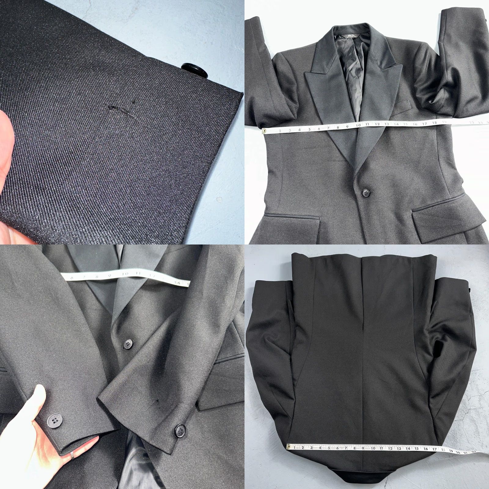 After Six VINTAGE 60s After Six Black Wool Blend Tuxedo Jacket 40R Formal Eveningwear Mens Size 40R - 8 Thumbnail