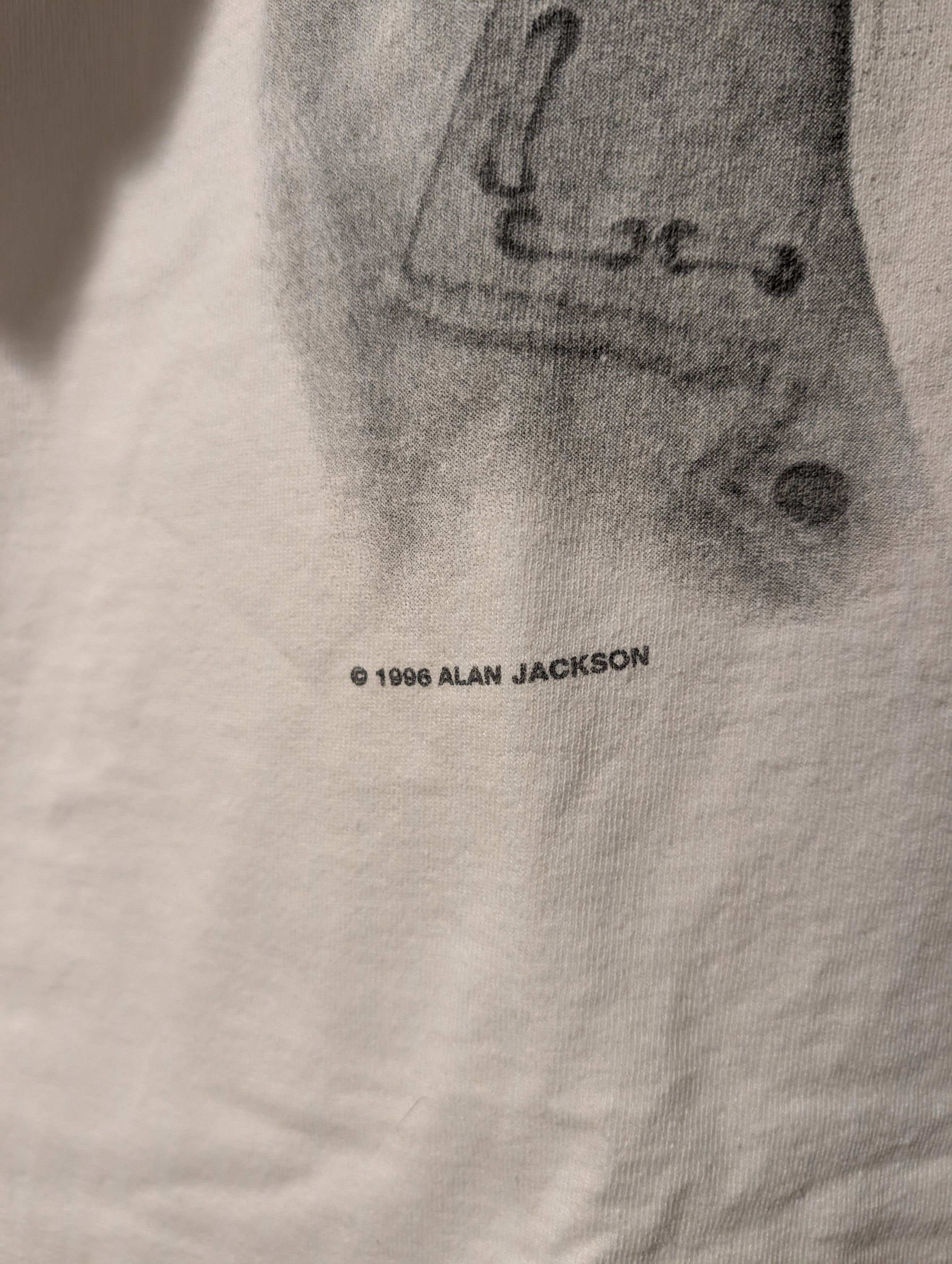 Band Tees Vintage 1996 Alan Jackson Portrait T-Shirt Mens XL White Size US XL / EU 56 / 4 - 3 Thumbnail