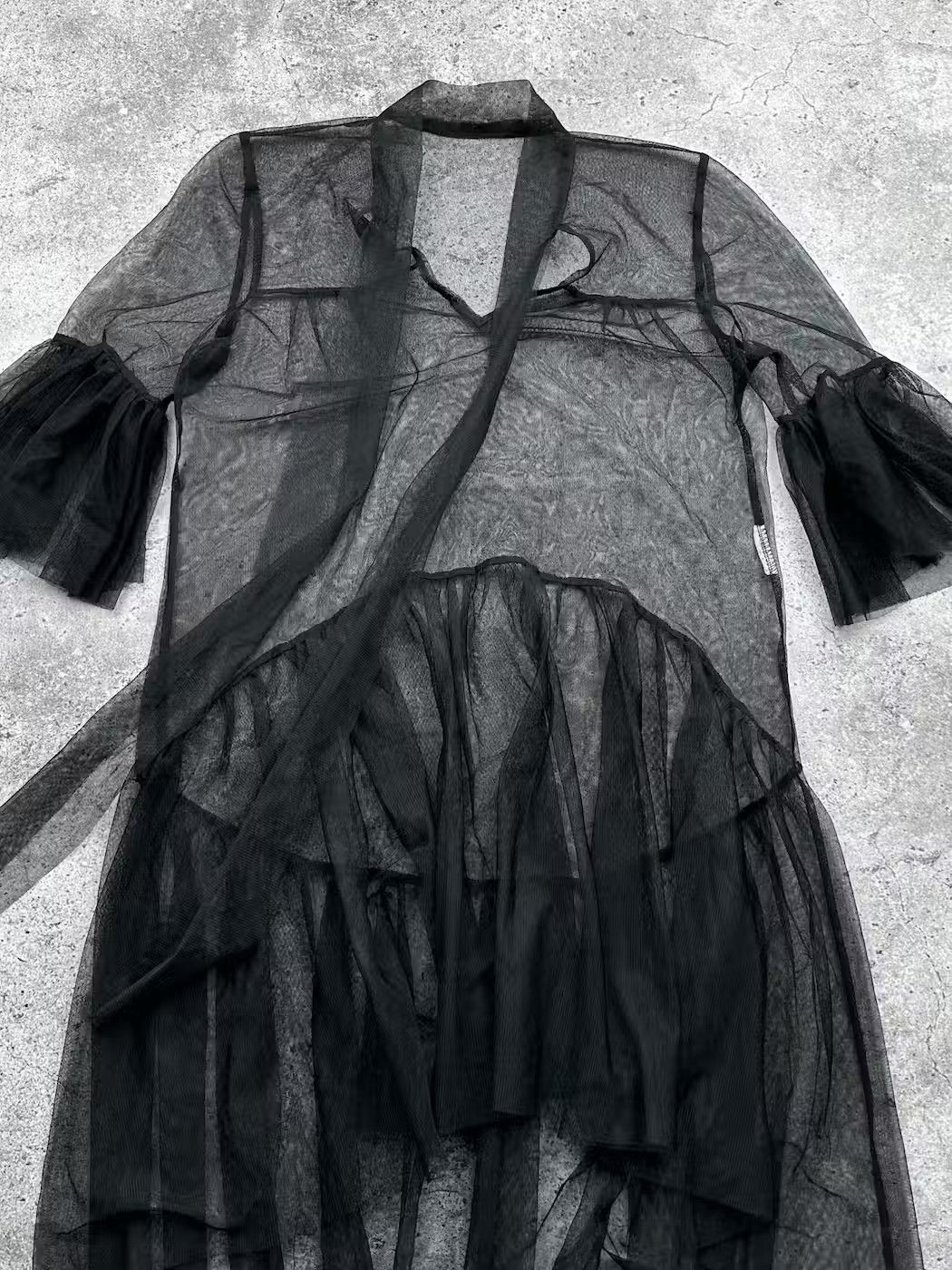 Japanese Brand Vintage Mesh Gothic Flare Dress C281(V436) Size M / US 6-8 / IT 42-44 - 2 Thumbnail