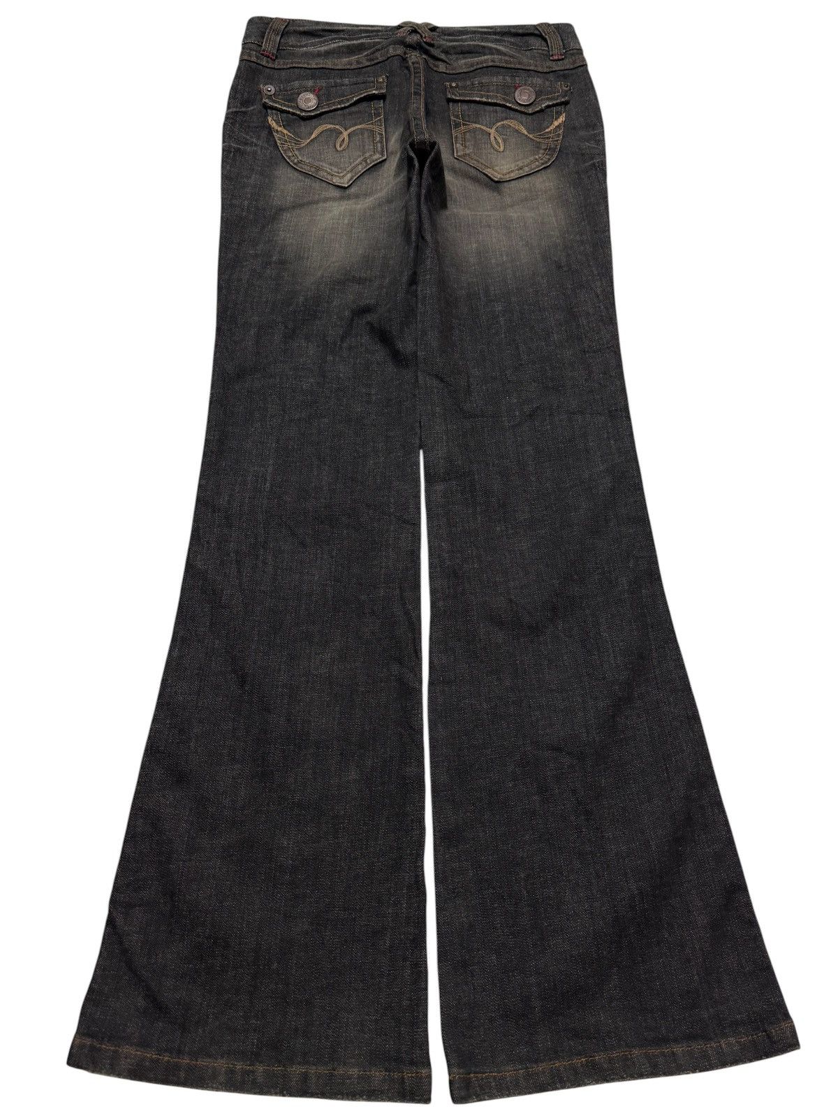 Tornado Mart BELL BOTTOM VINTAGE JAPANESE MUDWASHED FLARE DARK DENIM Size US 29 - 2 Thumbnail