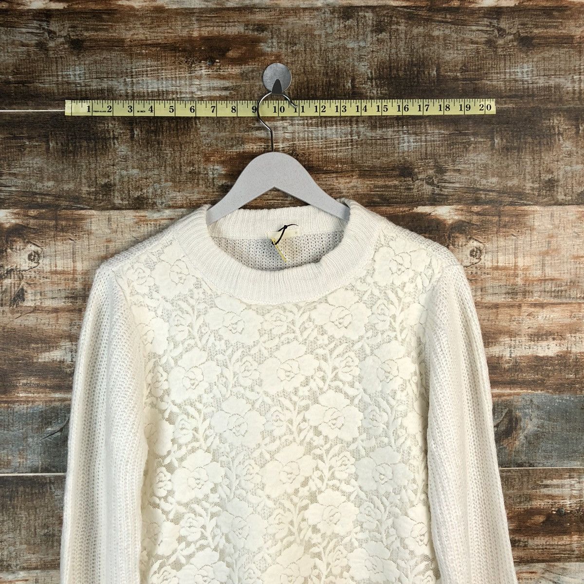 GU × Homespun Knitwear GU japan art vintage White Knitwear #A1829 Size M / US 6-8 / IT 42-44 - 2 Thumbnail