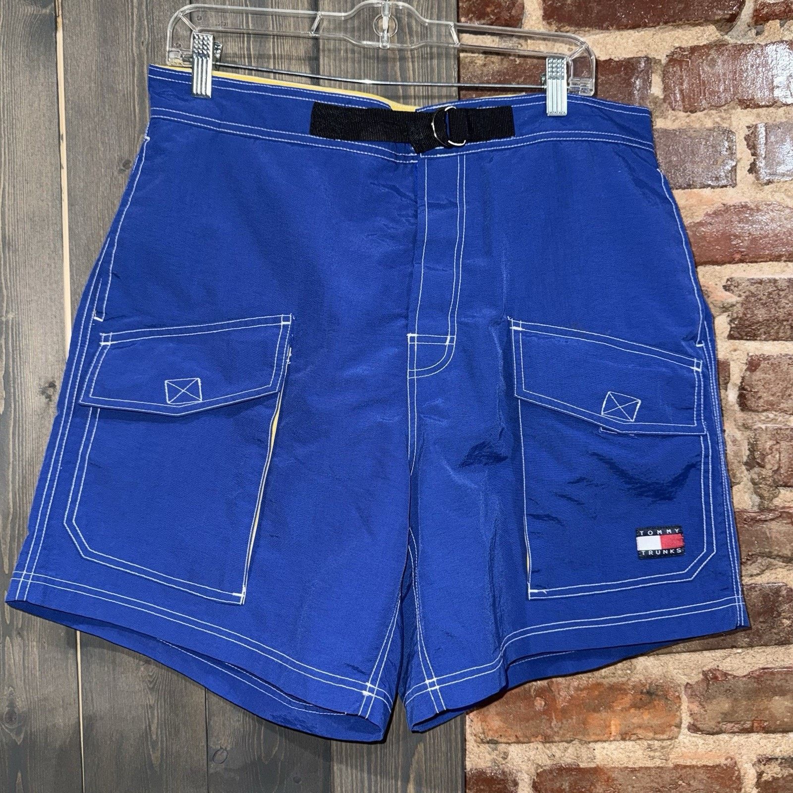 Tommy Hilfiger Y2K Tommy Hilfiger Tommy Trunks Sz L Blue Cargo Pocket EUC Size US 34 / EU 50 - 1 Thumbnail