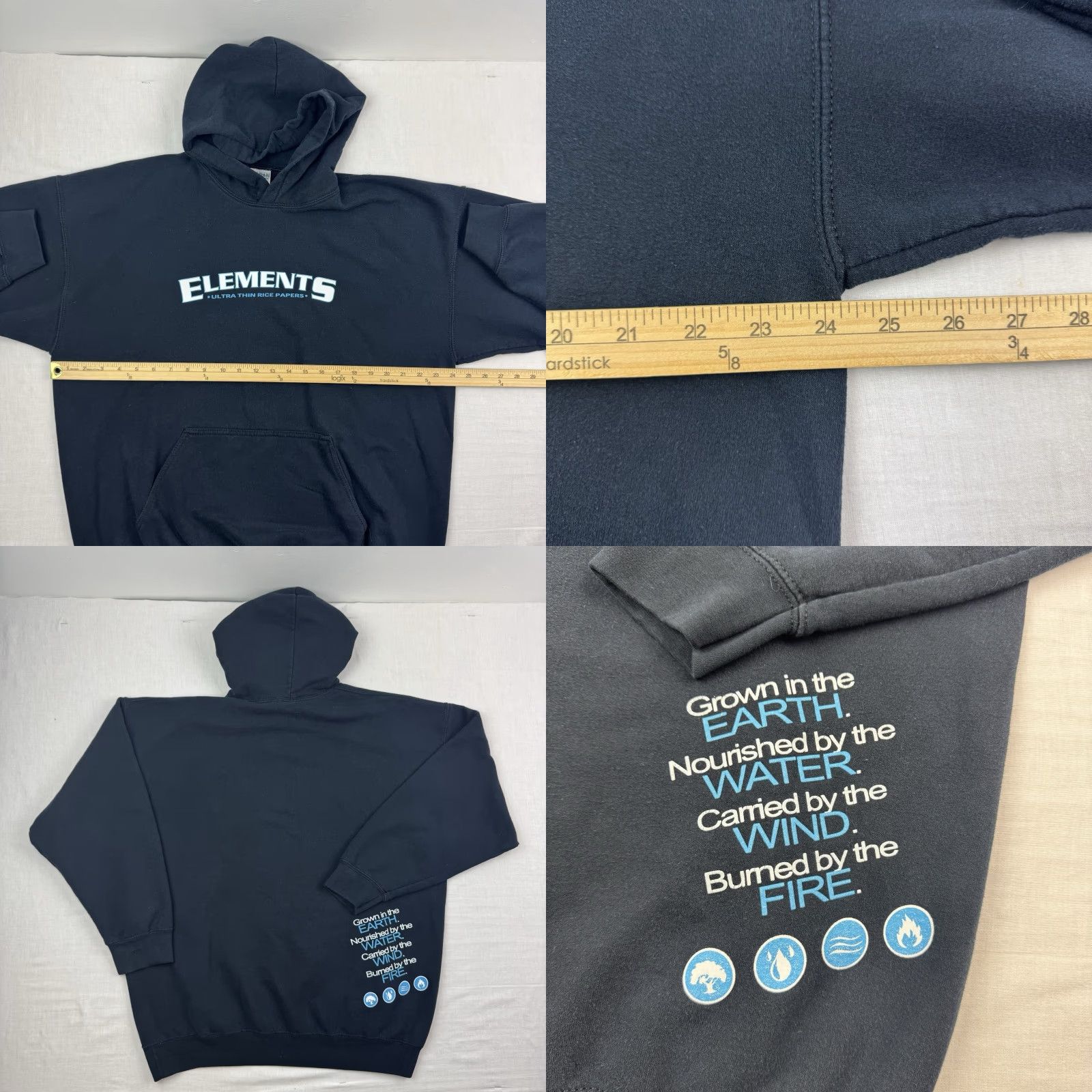 Gildan VINTAGE Gildan Hoodie Men XL Black Hipster Y2K Grunge Pullover, Drawstring, Solid Pattern Size US XL / EU 56 / 4 - 8 Thumbnail