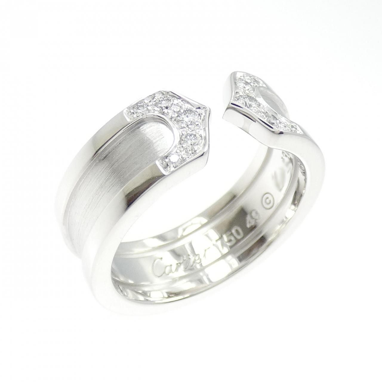 Cartier Cartier Cartier C2 750 White Gold Diamond Ring Size 9 Precious Metal Ring DUTY FREE for USA Size ONE SIZE - 1 Thumbnail