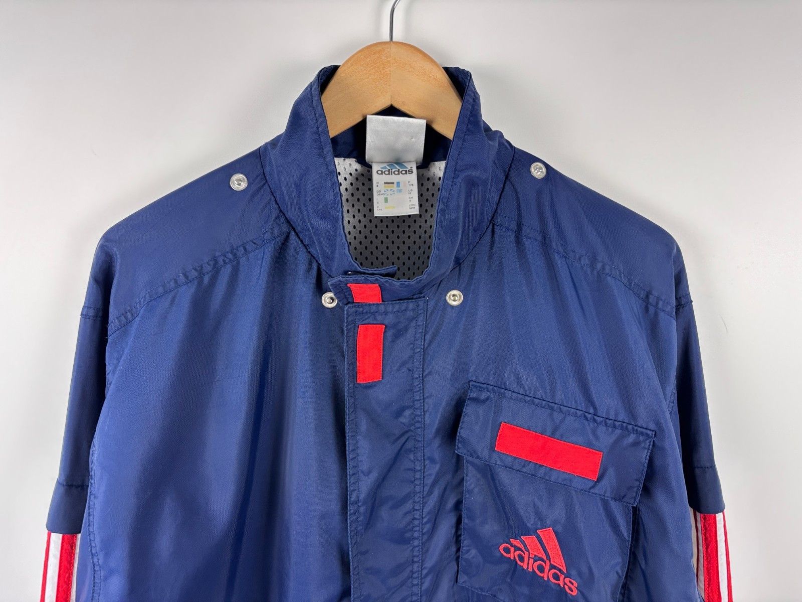 Adidas Vintage Adidas Big Logo Track Jacket Blue White Mens Size M Size US M / EU 48-50 / 2 - 3 Thumbnail