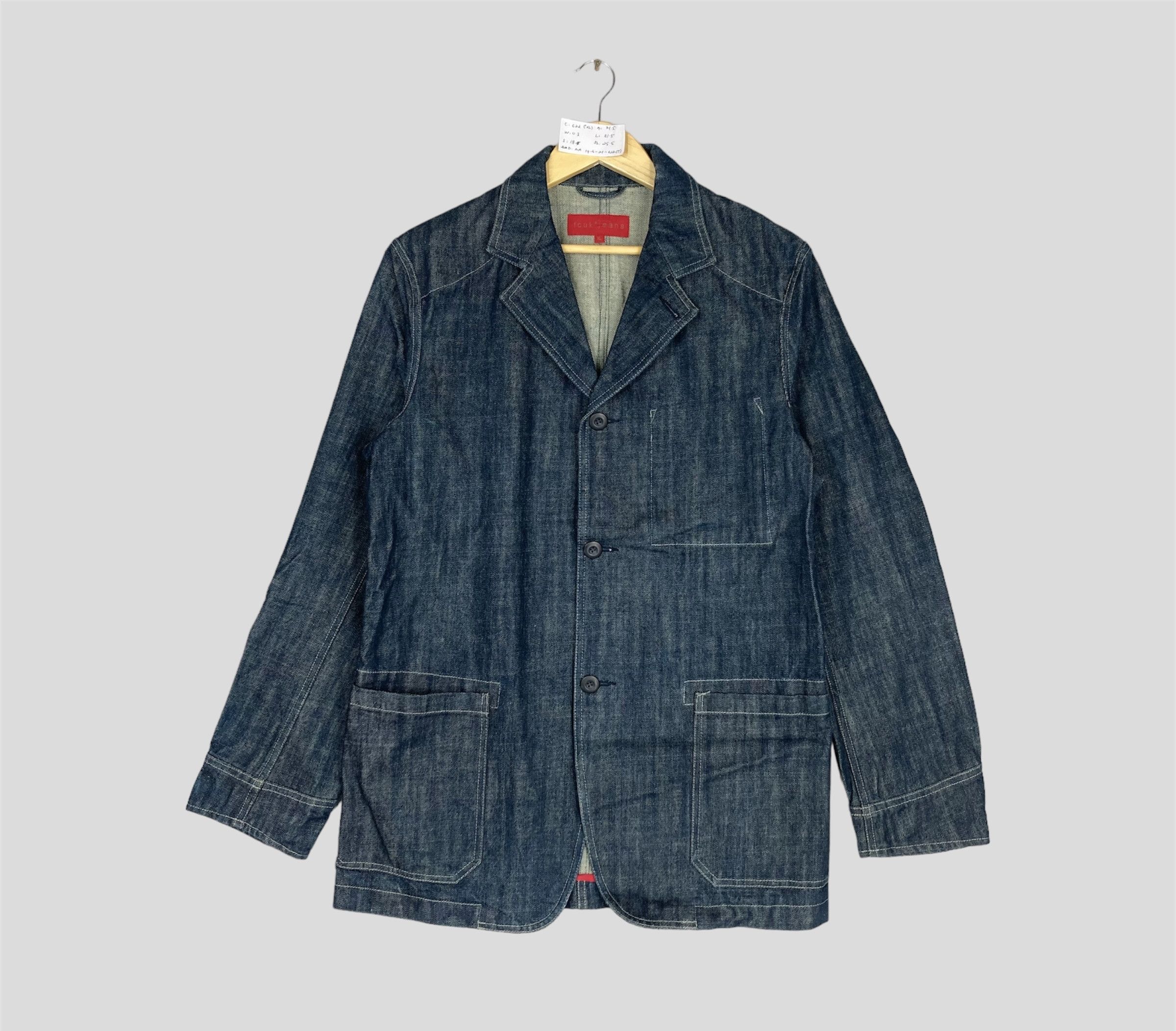 FCUK Vintage FCUK JEANS Japanese Brand Indigo Denim Chore Jacket Size US XL / EU 56 / 4 - 1 Thumbnail