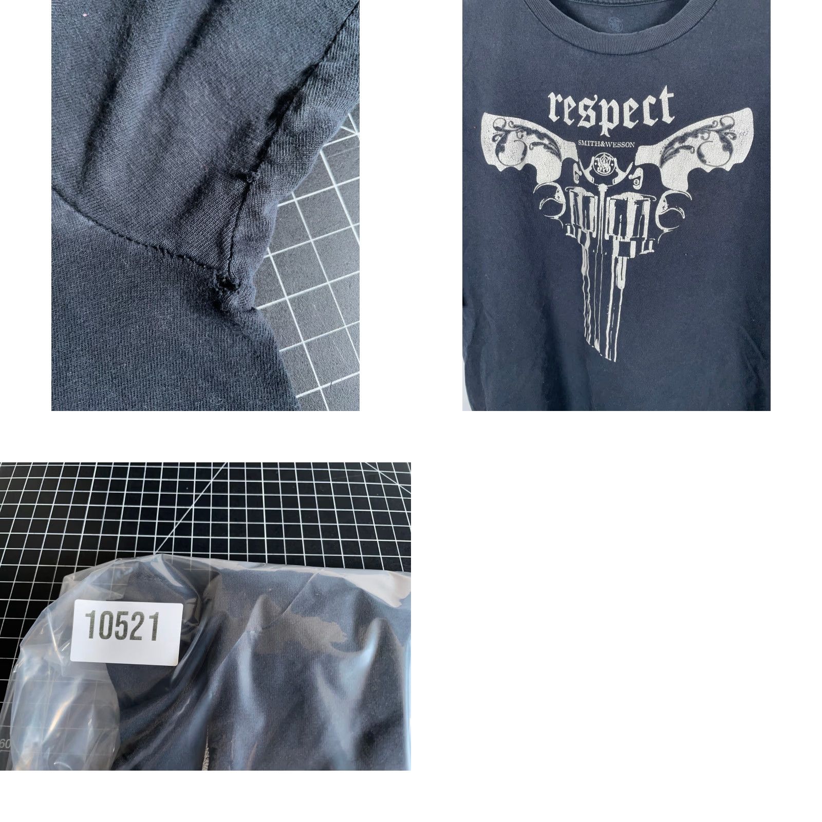 Vintage Smith & Wesson Respect T-Shirt Mens Large Black White Print Graphic Logo Vintage: No Regular Crew Neck Short Sleeve Cotton 100% with flaws Size US L / EU 52-54 / 3 - 8 Thumbnail