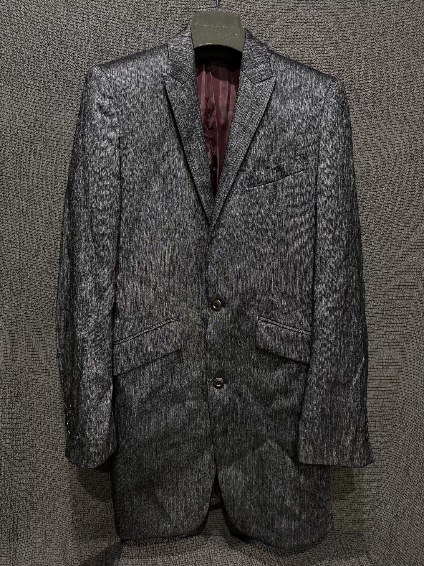 Schlussel vintage silk blend textured blazer with burgundy lining Size US M / EU 48-50 / 2 - 1 Thumbnail