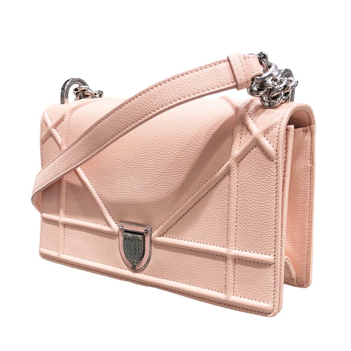 image of Dior Shoulder Bag Diorama Chain Leather Pink, Women's