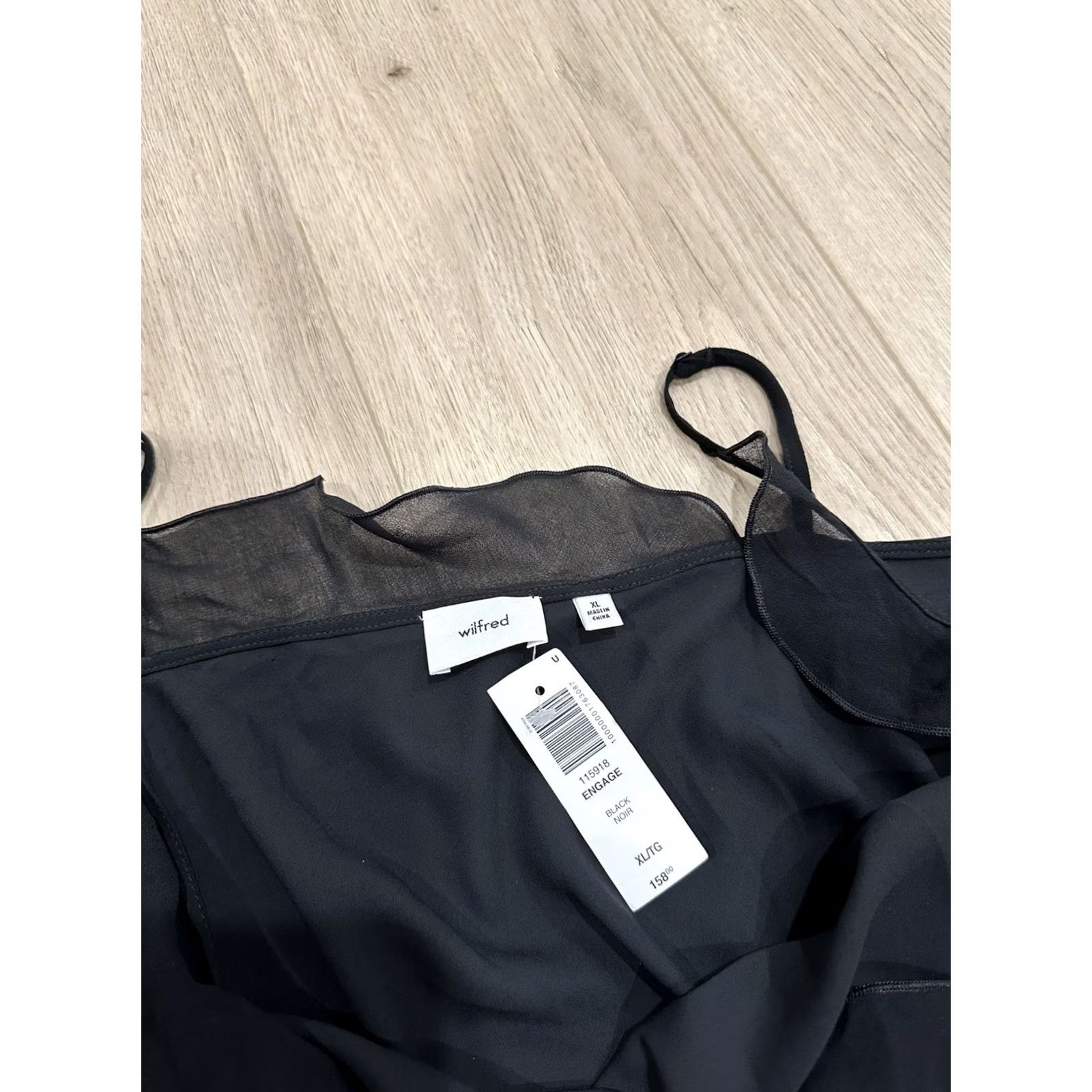 Aritzia NWT Aritzia Wilfred Engage Dress Black Rosette Chiffon Medium Midi XL Size XL / US 12-14 / IT 48-50 - 7 Thumbnail