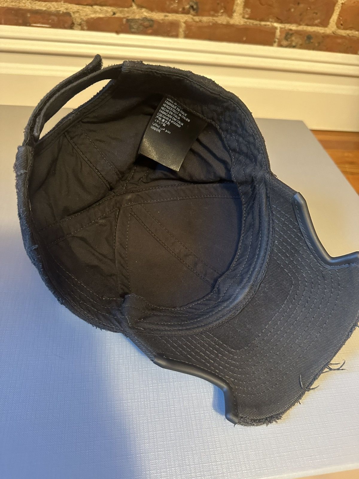 Balenciaga FW/24 Black Unity Logo Distressed Hat Size ONE SIZE - 6 Thumbnail