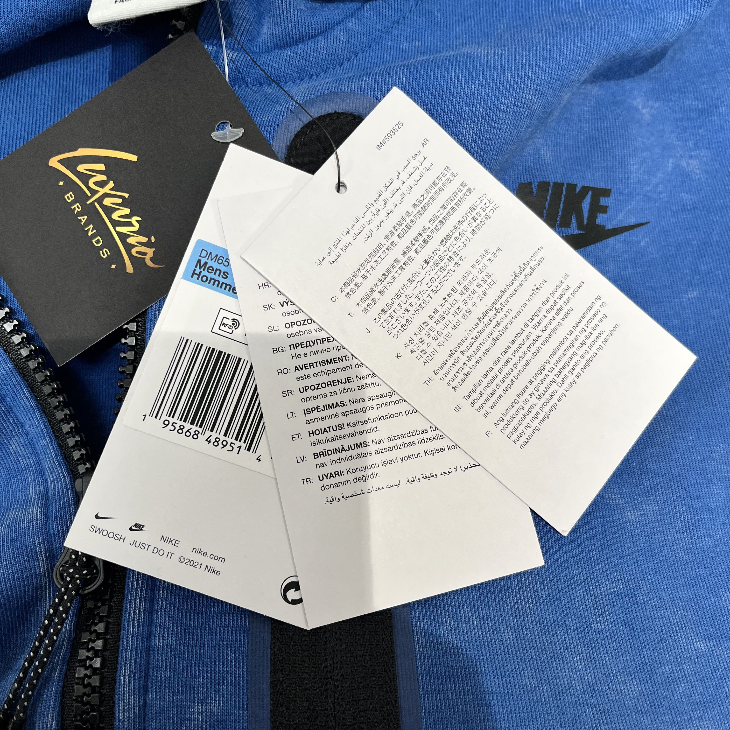 Nike Nike Tech Fleece Wash Full Zip Hoodie Dark Marina Blue/Black Size US M / EU 48-50 / 2 - 6 Thumbnail