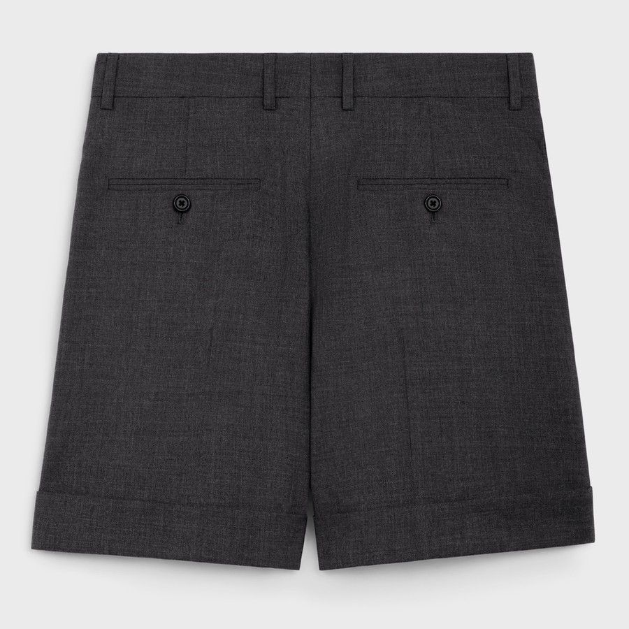 Celine o1d2blof0226 School Boy Wool Shorts in Gray Size US 34 / EU 50 - 2 Thumbnail