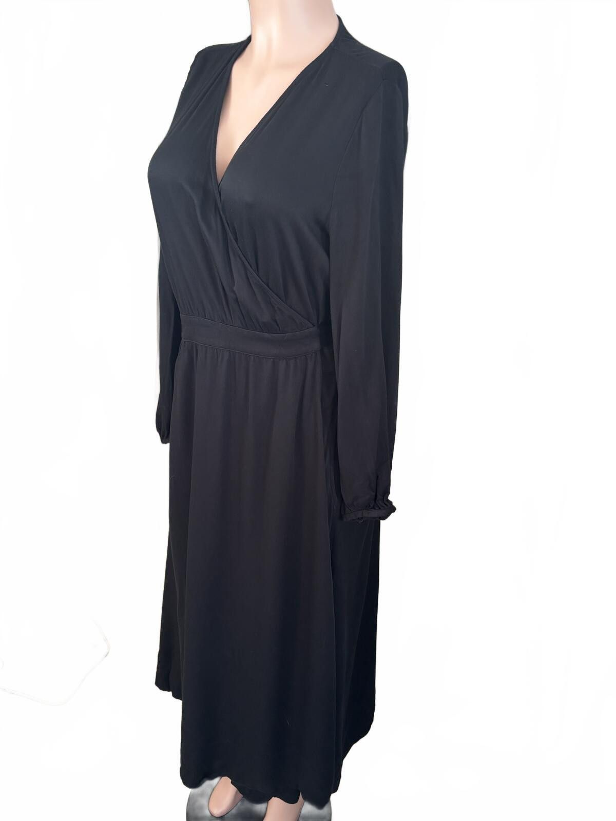 Band Tees Bando Elegant Black Long Sleeve Midi Dress M/L Size M / US 6-8 / IT 42-44 - 4 Thumbnail