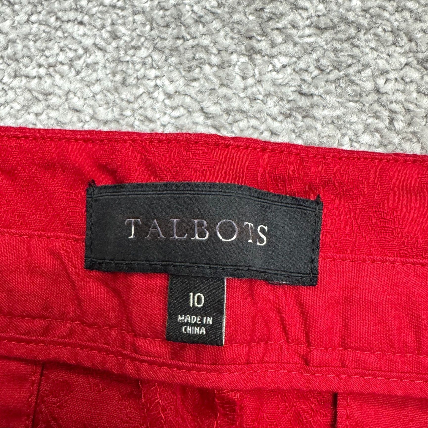 Talbots Talbots Pants Womens 10 Red Floral Jacquard Cotton Straight Ankle 34x28 Vintage No Rise High 28 Inseam Size 32" / US 10 / IT 46 - 7 Thumbnail