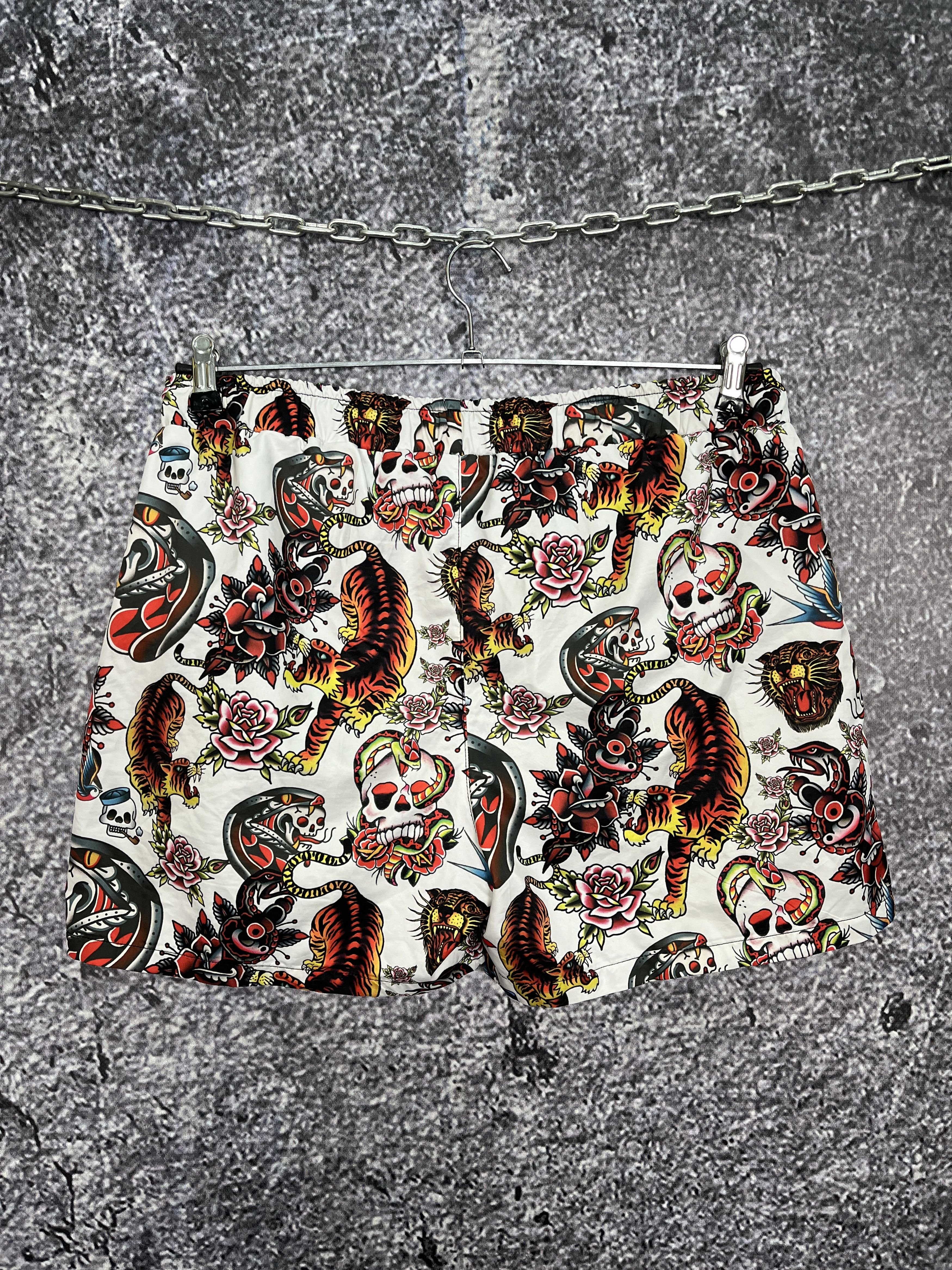 Vintage Japanese Shorts Tattoo Tiger Print Y2K Size L Ed Hardy Style Size US 36 / EU 52 - 6 Thumbnail