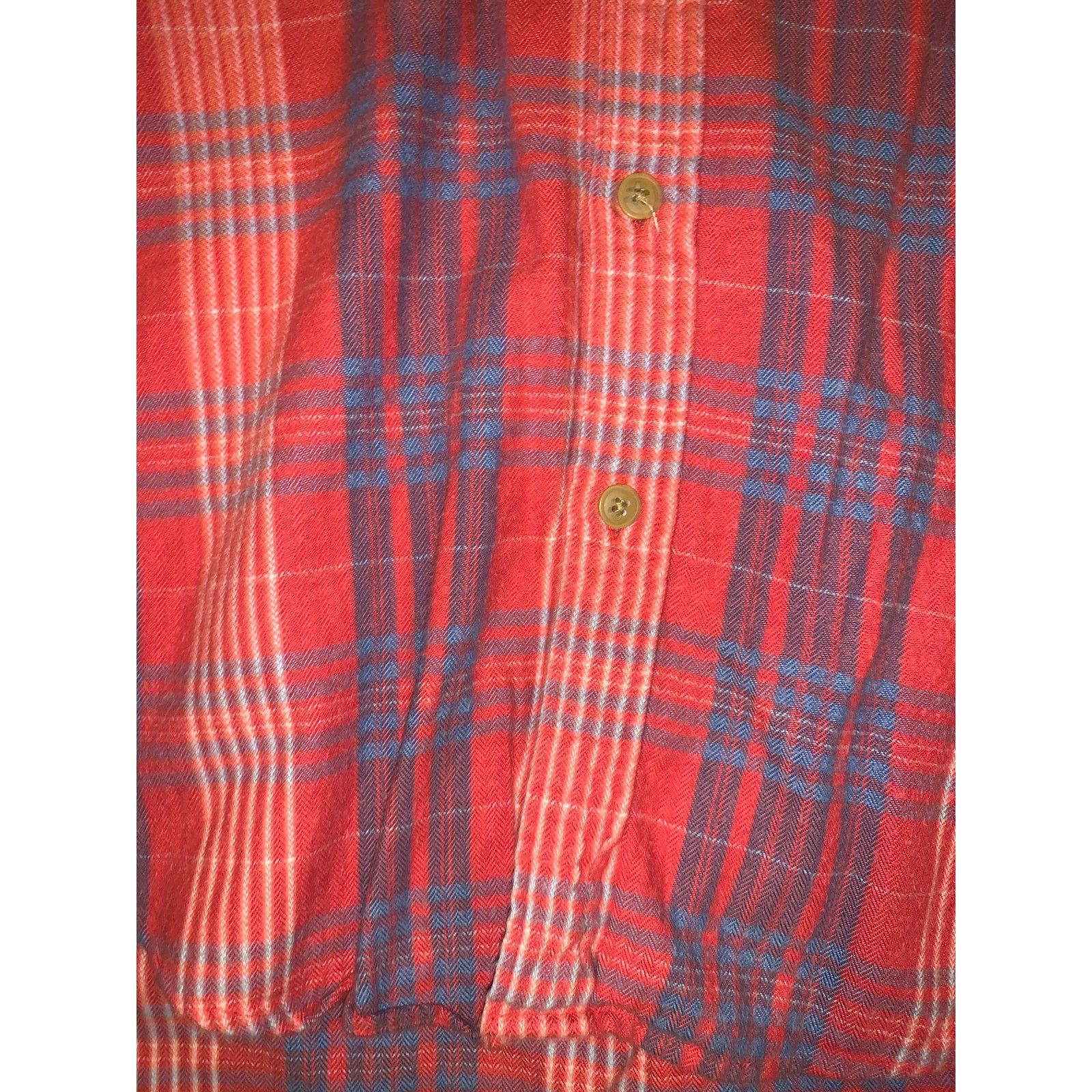 J.Crew J.Crew Red Flannel Shirt Blue Stripe XL Slim Fit Size US XL / EU 56 / 4 - 6 Thumbnail
