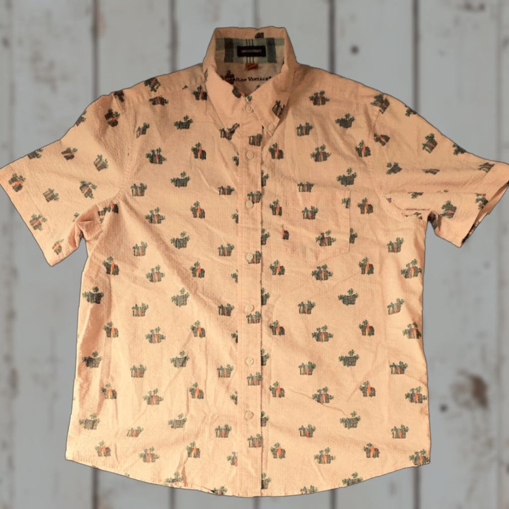 Pinko VINTAGE Tailor Vintage Surfboard Shirt Mens L Pink Surfboard Hawaiian Button-Up Short Sleeve Tailor Vintage Size US 33 - 1 Thumbnail