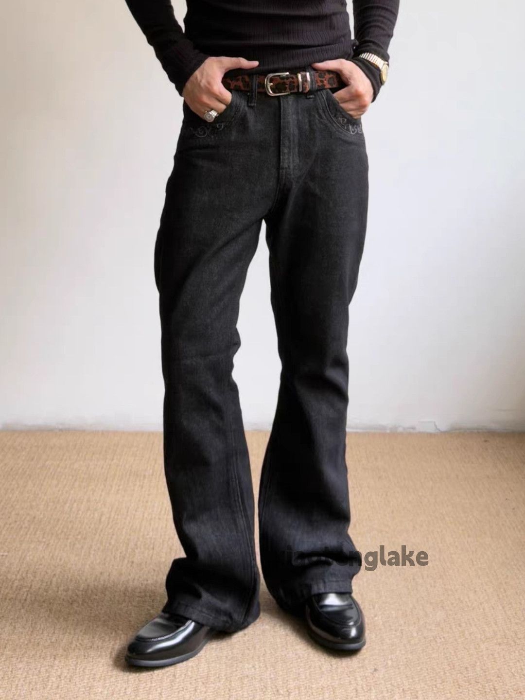 xz utility loose baggy punk grunge bootcut flared jeans