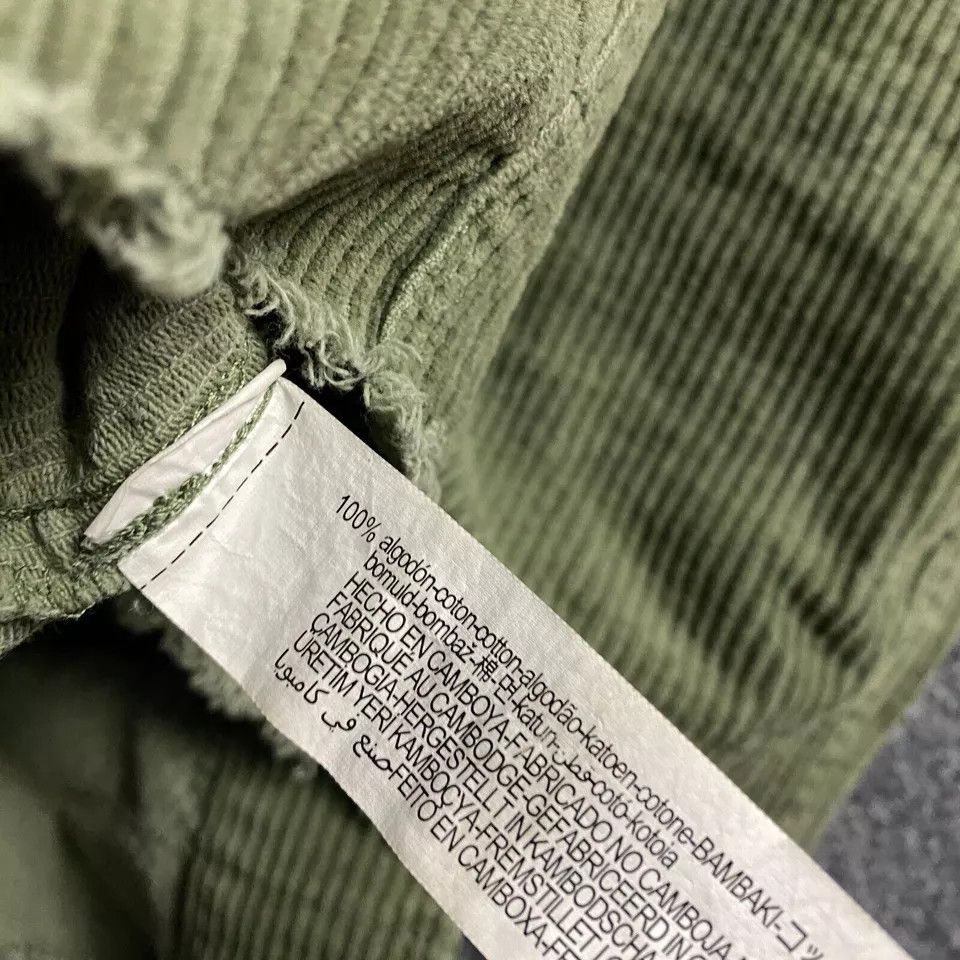 Zara Zara Jacket Womens Small Corduroy Green Trucker Frayed Size S / US 4 / IT 40 - 7 Thumbnail