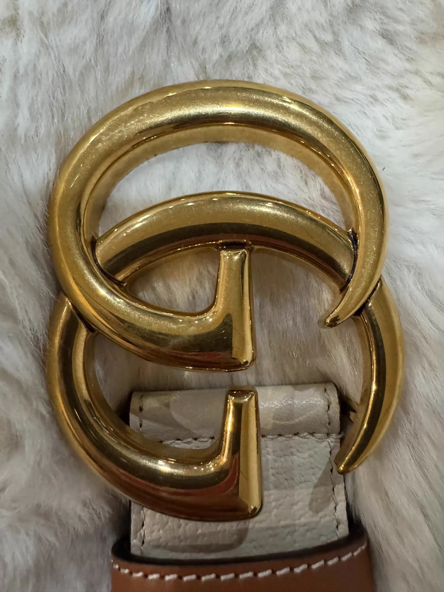 Gucci Gucci Color-Blocked GG Gold Buckle Belt 75 Size ONE SIZE - 3 Thumbnail