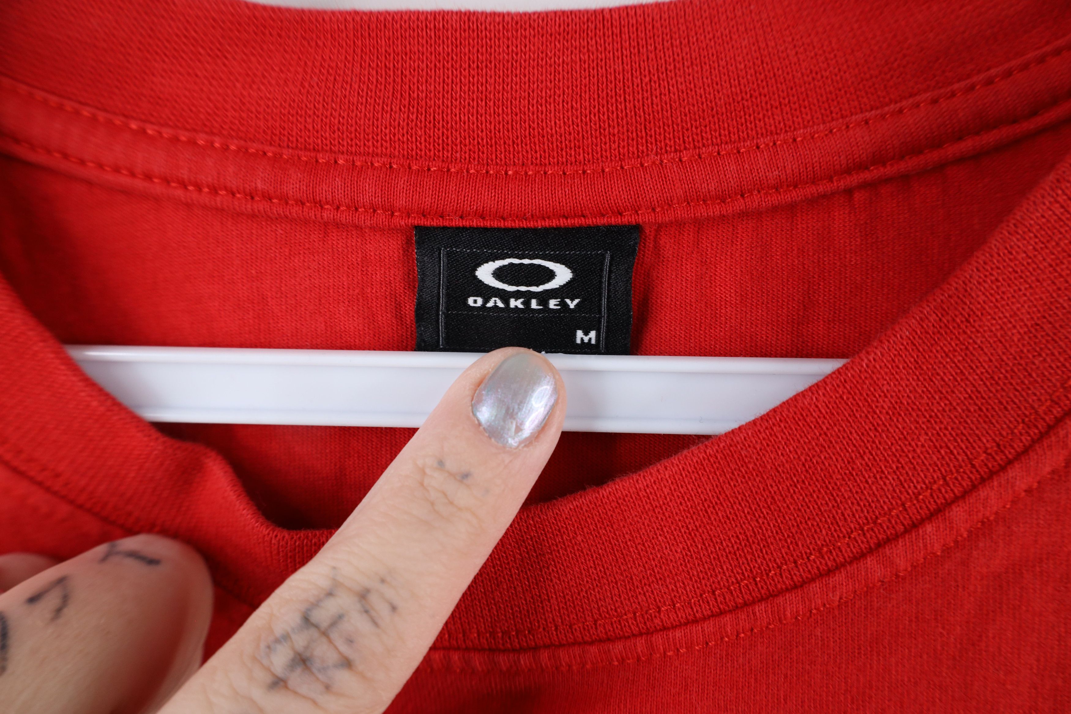 Oakley Vintage Oakley Big Logo Long Sleeve T-Shirt Red Cotton Size US M / EU 48-50 / 2 - 6 Thumbnail