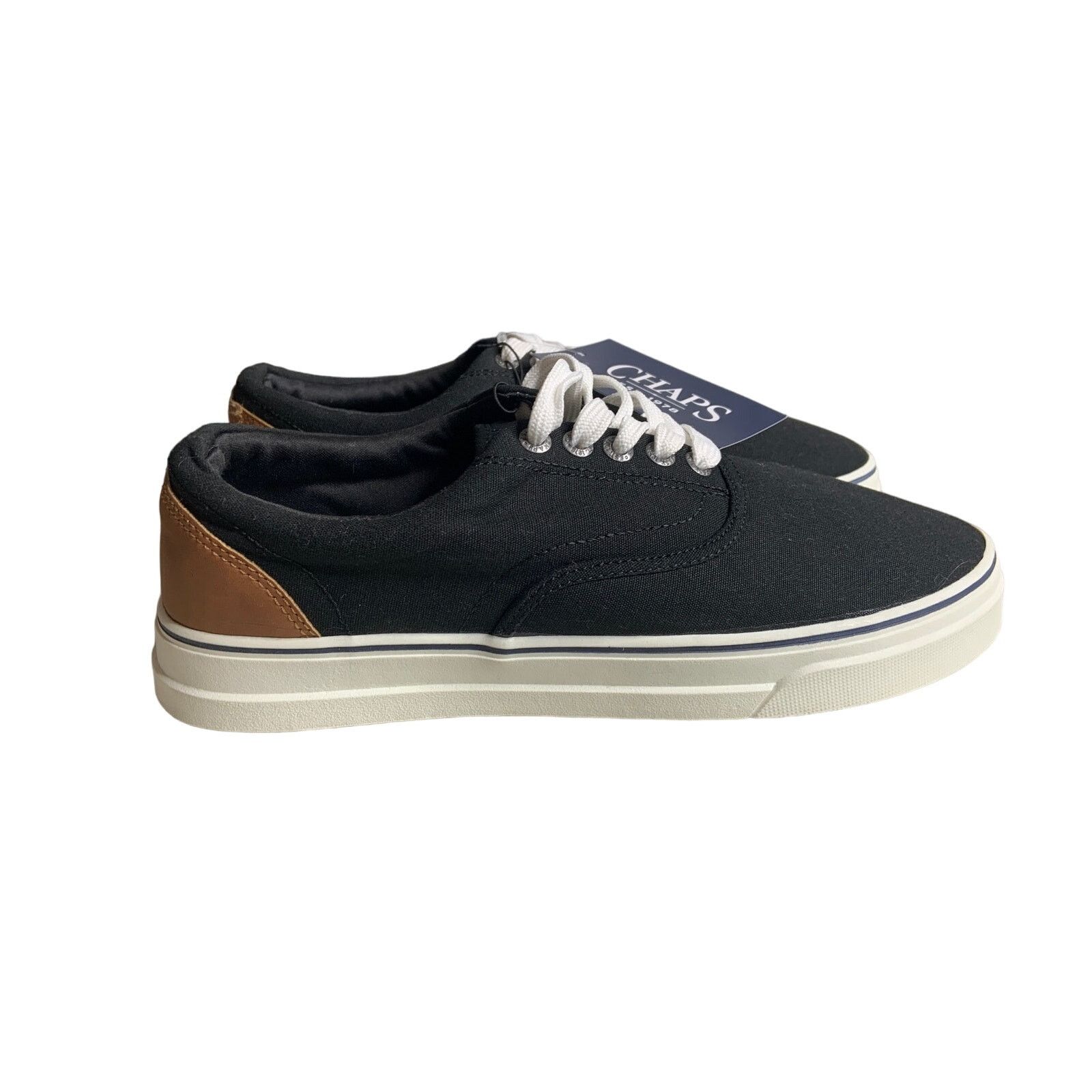 Chaps Chap's Men's Sz 7.5 Canvas Lace-up Fashion Sneaker Black NEW Size US 7 / EU 40 - 9 Thumbnail