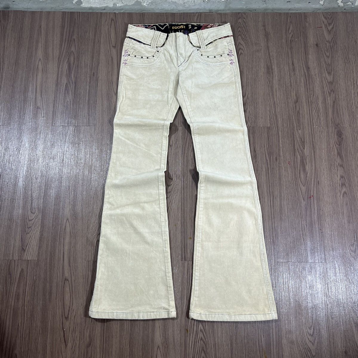 EGOIST EGOIST Y2K Oriental Corduroy Bootcut Flared Pants Size US 31 - 1 Thumbnail