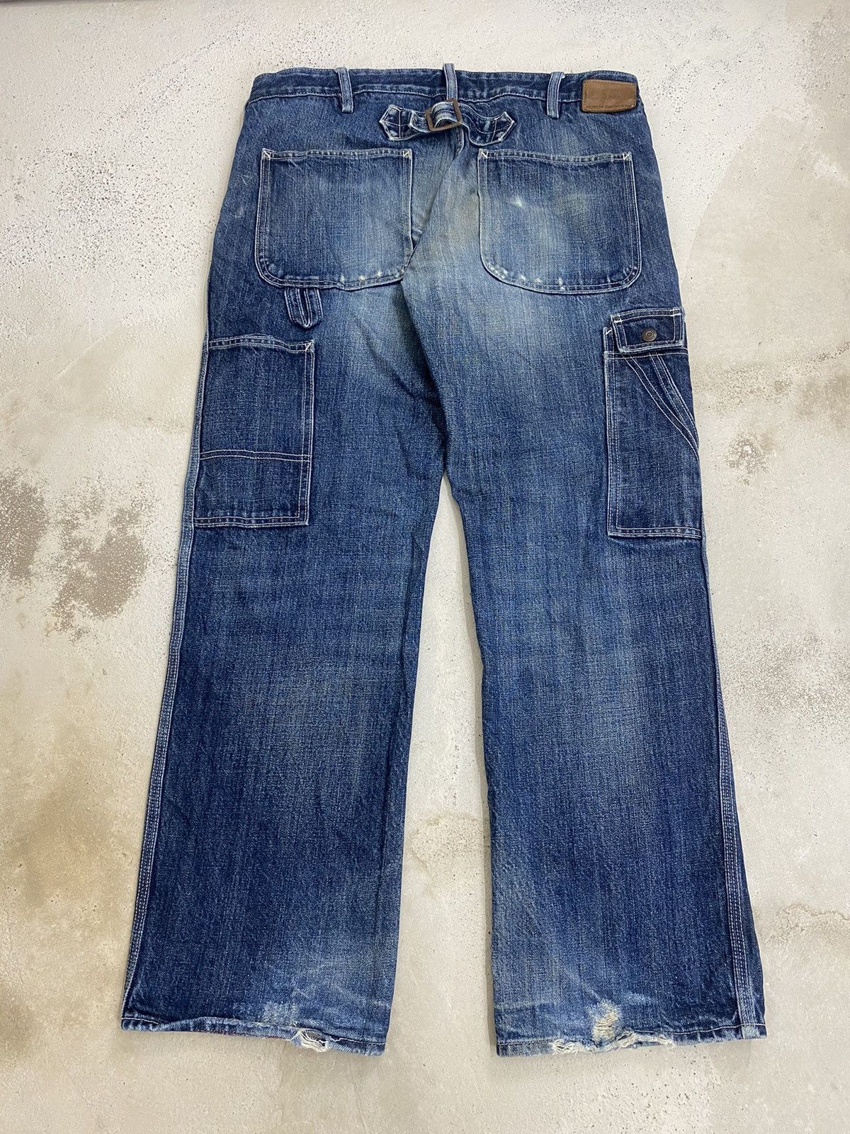 JNCO × Japanese Brand Gap Jean Baggy Loose Fit Blue Jean Cargo Pocket Jnco Size US 37 - 10 Thumbnail