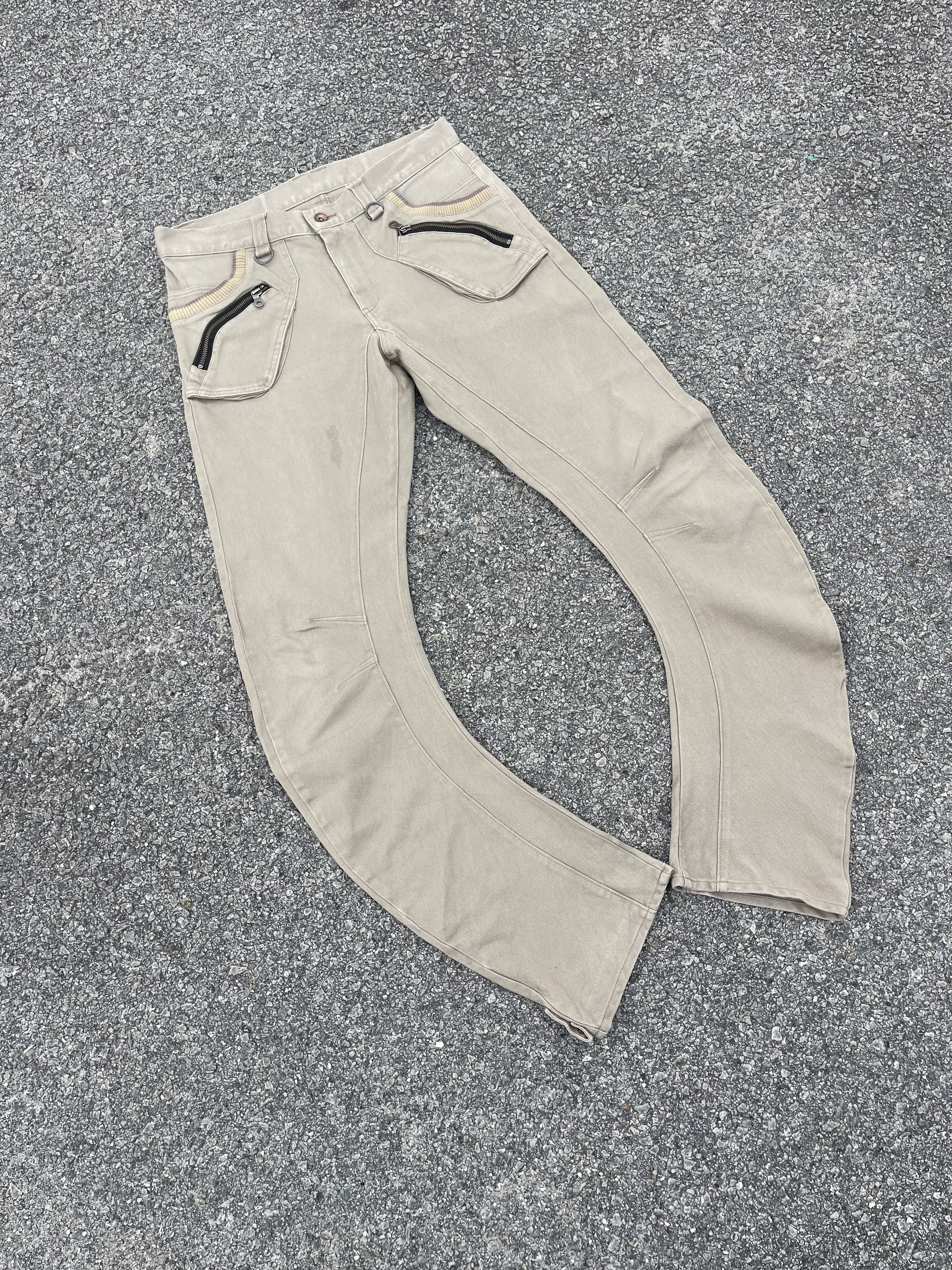 Beauty Beast × Hysteric Glamour × PPFM Vtg PPFM Curved Long Leg Beige Colour Slim Fit Travis Scott Size US 33 - 3 Thumbnail