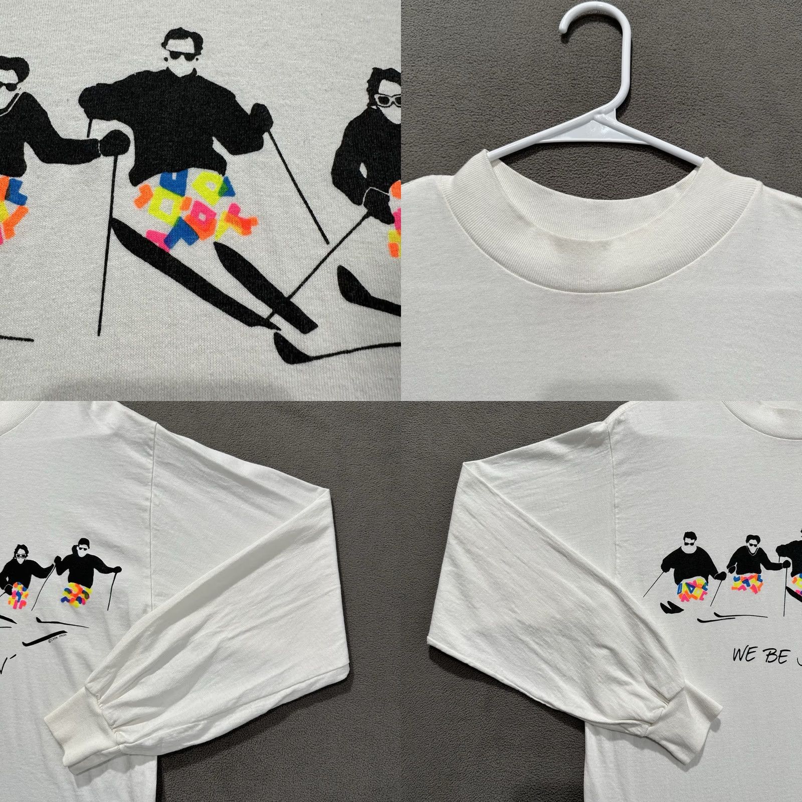 Vintage VINTAGE Cyrk Shirt Men L White We Be Jammin 86 USA 80s Stitch Long Sleeve Crew Neck Cotton T-Shirt Size US L / EU 52-54 / 3 - 8 Thumbnail