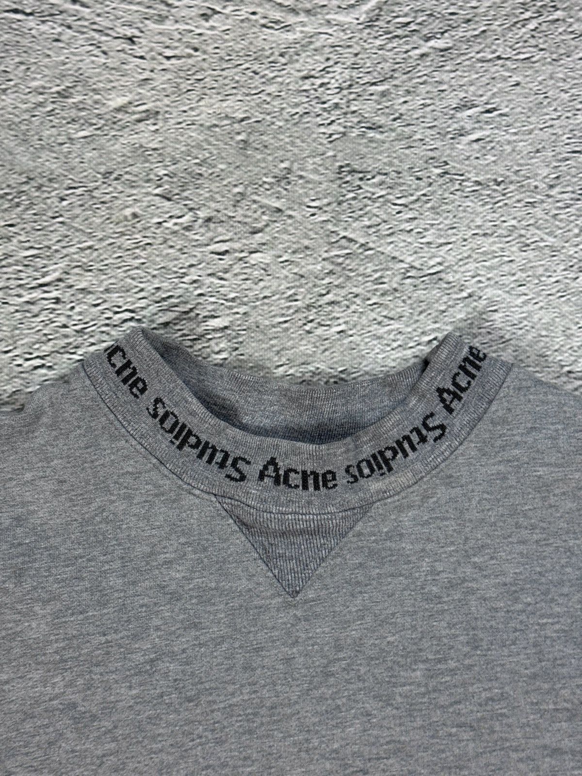 Acne Studios Acne sweatshirt grey collar logo Flogho PSS18 Size US M / EU 48-50 / 2 - 2 Thumbnail
