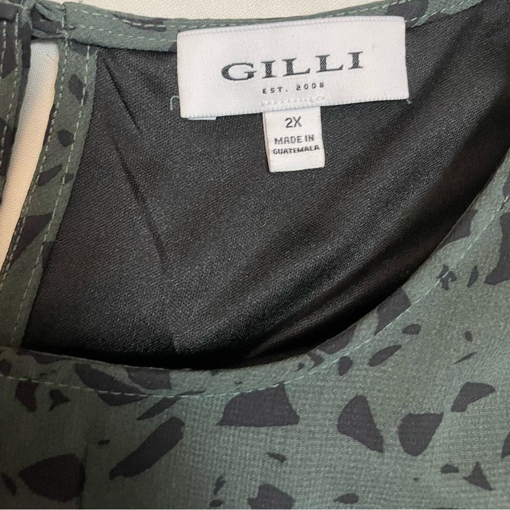 Other Gilli Chiffon 3/4 Sleeve Green Dress SIze 2X Size XXL / US 16-18 / IT 52-54 - 6 Thumbnail