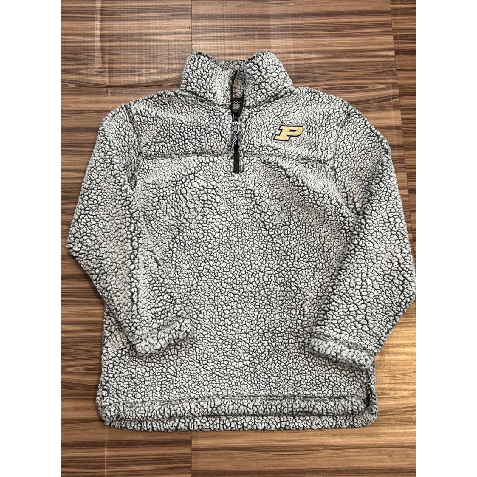 Vintage Purdue Sherpa Women’s 1/4 Zip Pullover Shirt Zip Up Long Sleeve Gray M Womens Size M / US 6-8 / IT 42-44 - 2 Thumbnail