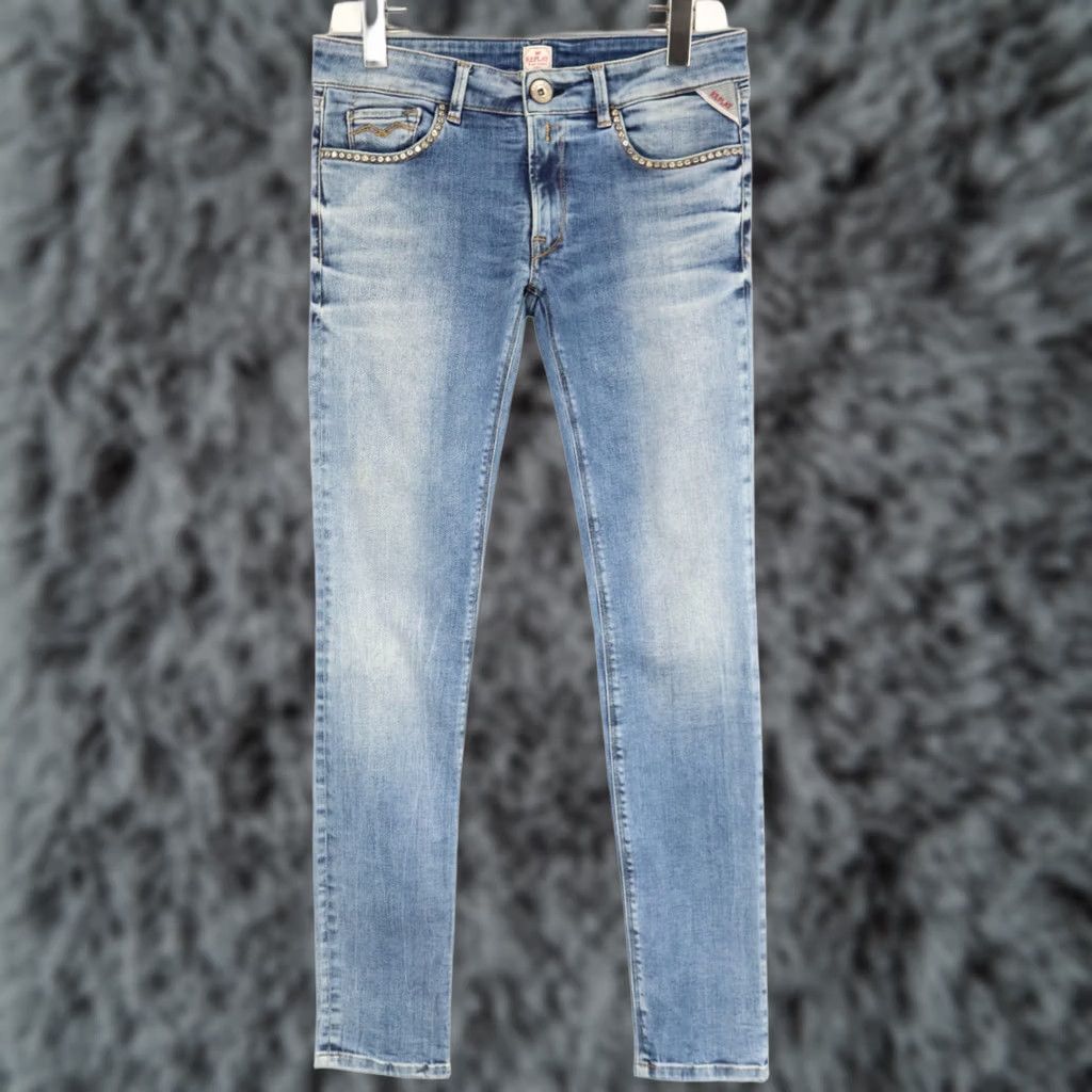 Replay Replay Luz Jeans Women's Slim Blue Denim W30/L32 Faded Whiskers Zip Fly denim, Jeans, Slim Fit, Women's Size 30" / US 8 / IT 44 - 1 Thumbnail