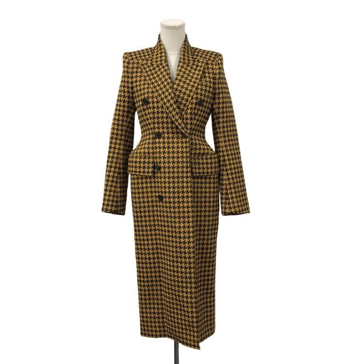 Balenciaga Balenciaga Houndstooth Wool Blend Coat Size 34 Size XS / US 0-2 / IT 36-38 - 1 Thumbnail