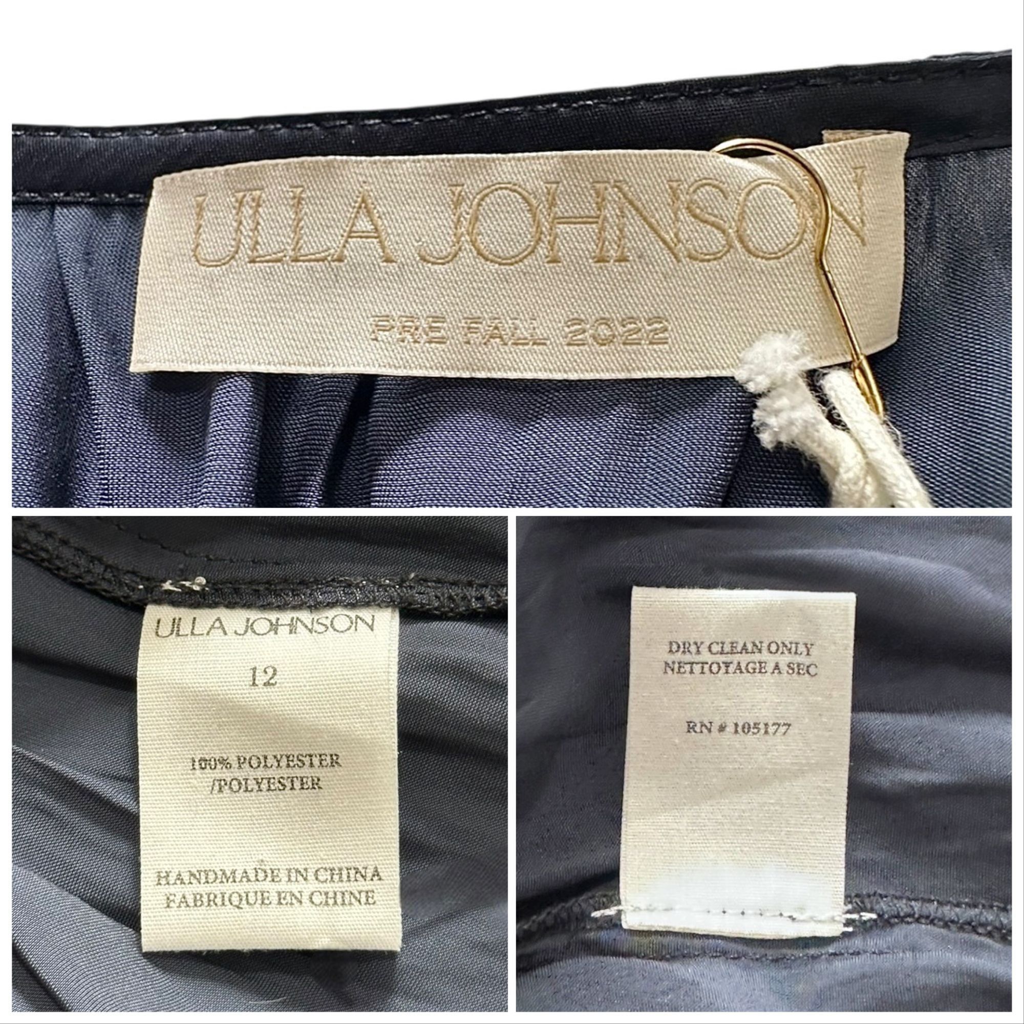Ulla Johnson Ulla Johnson Azaria Dress Midnight Plissé Satin Mini Size 12 Size XL / US 12-14 / IT 48-50 - 3 Thumbnail