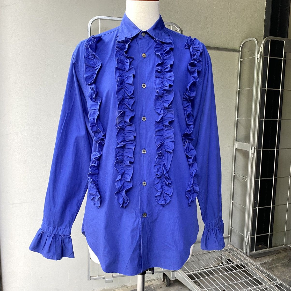 Masaki Matsushima MASAKI MATSUSHIMA Cobalt Ruffle Front Blouse Size US M / EU 48-50 / 2 - 3 Thumbnail