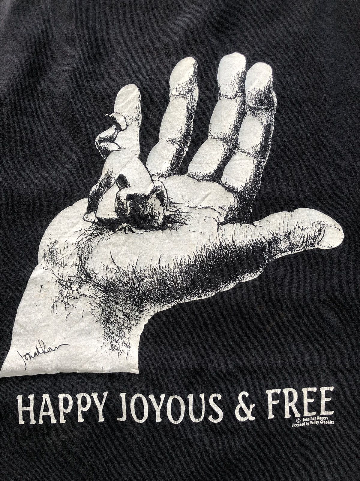 Japanese Brand × Vintage Vintage Art Jonathan Rogers Happy Joyous & Free Tshirt Size US XXL / EU 58 / 5 - 6 Thumbnail