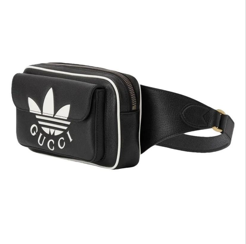 image of Gucci X Adidas Trefoil Belt Bag in Black, Women's