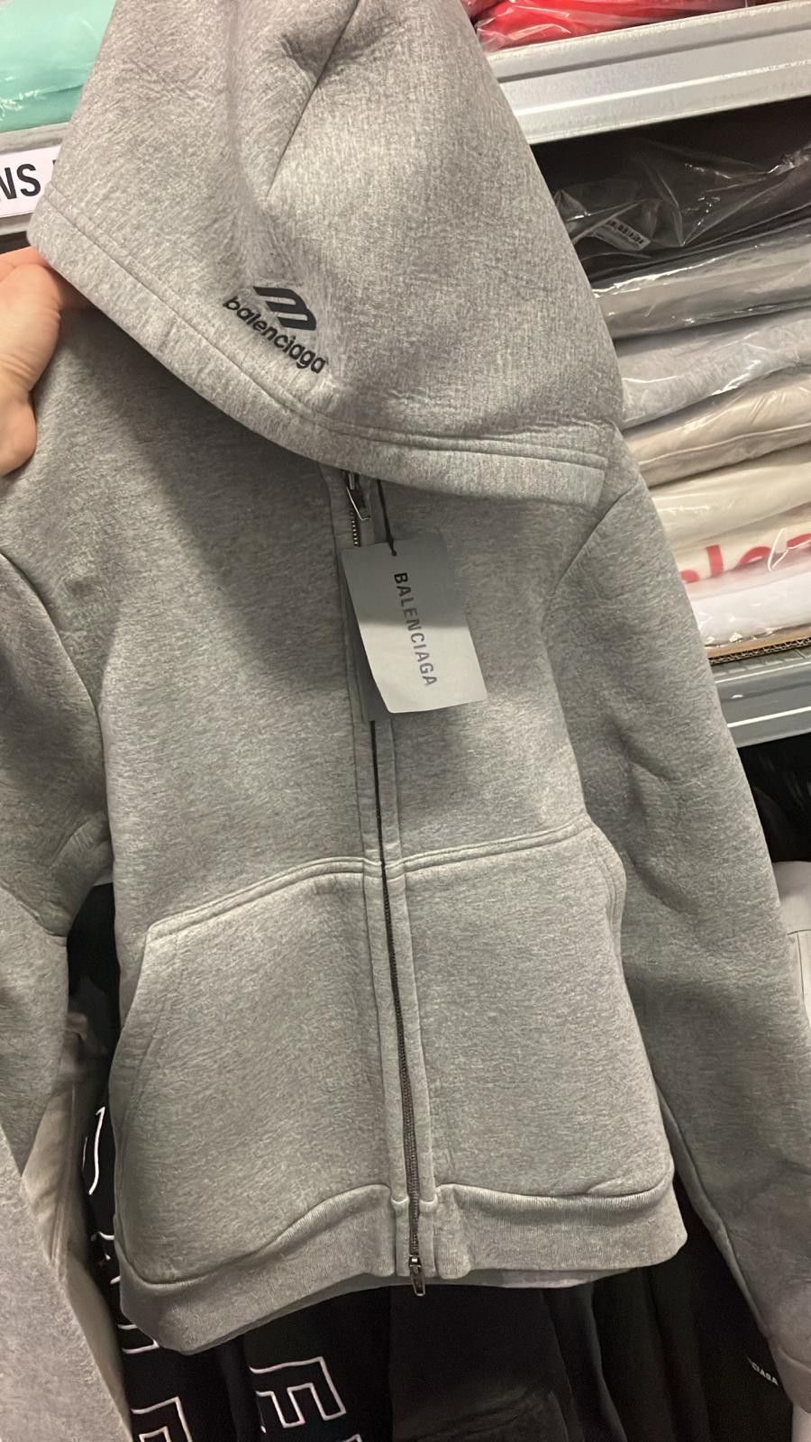 Balenciaga o1mt1gz0325 Fitted Zip-Up Hoodie in Heather Grey Size US XL / EU 56 / 4 - 1 Preview