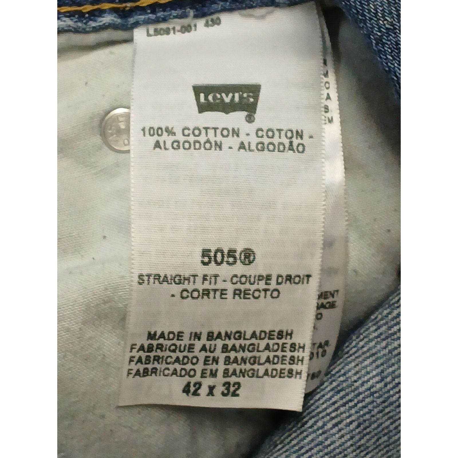 Levi's Levi's (42x32) Men's Straight Fit Blue Denim Jeans Size US 42 / EU 58 - 9 Thumbnail